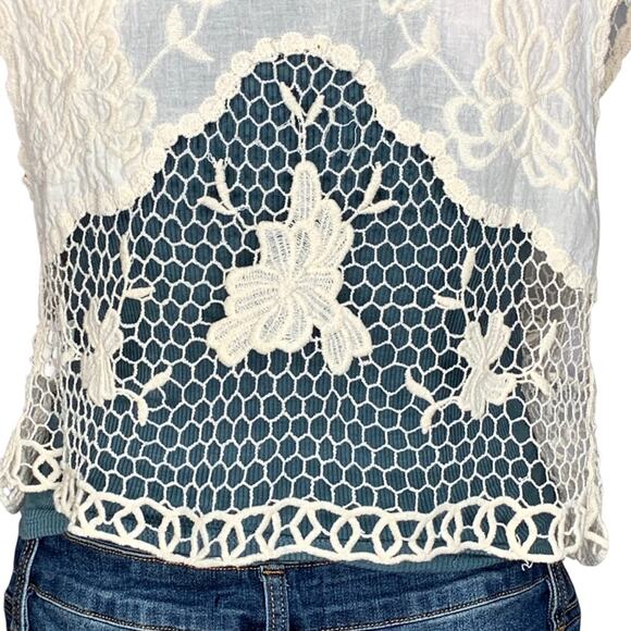 Free People Worn on TV Crochet Vest Cover Up Cream Size One Size - Picture 10 of 16